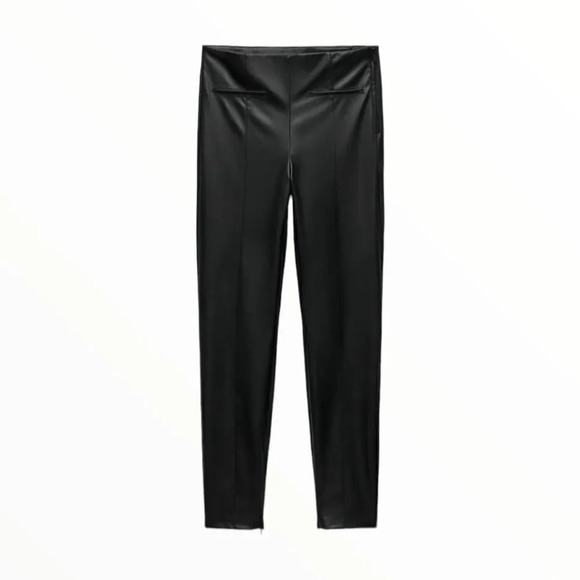 ZARA | Black | FAUX LEATHER LEGGINGS (5427/530) - Picture 2 of 12